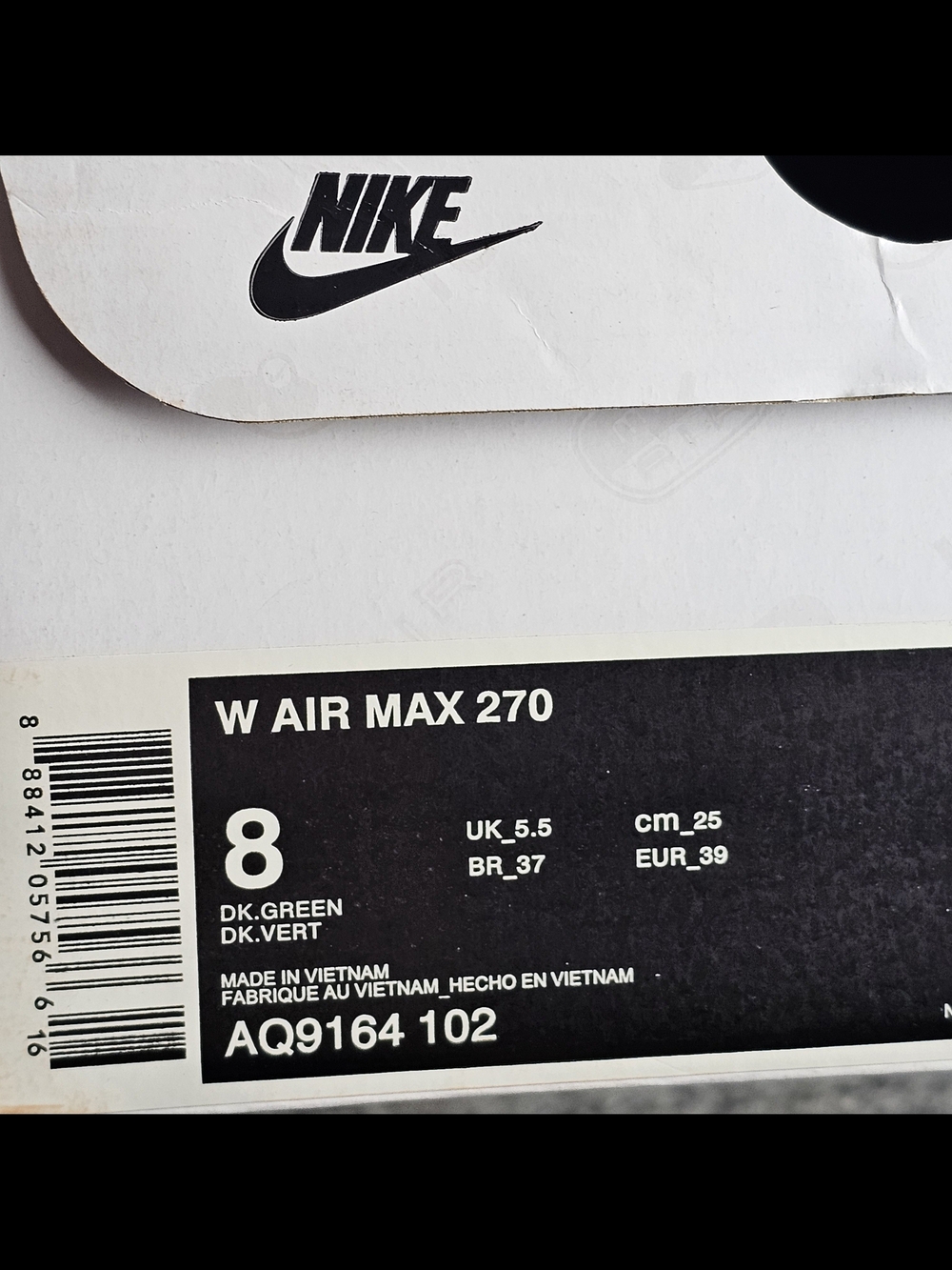 Nike Air Max 270 Women’s Running Shoes - White & Teal New 8,8.5,9 - Picture 10 of 13